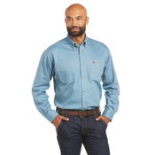 Ariat Mens FR Vented Work Shirt in blue